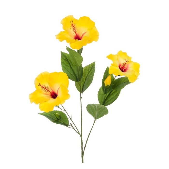 Hibiscus Spray 81cm Yellow