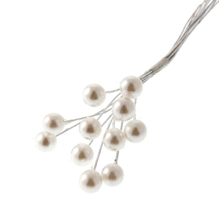 6mm Pearls On Stem White x 72pcs
