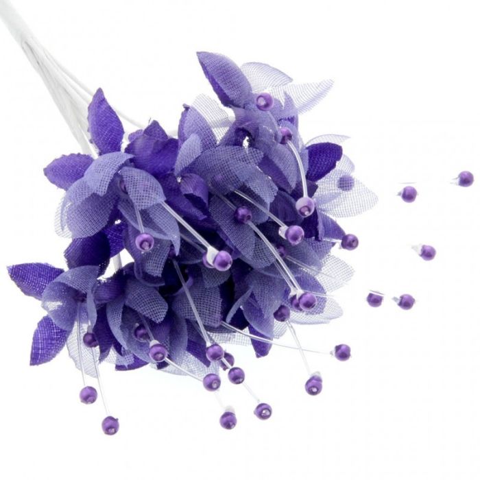 Pearled Babies Breath 6 Bunches Of 12 Stems Purple