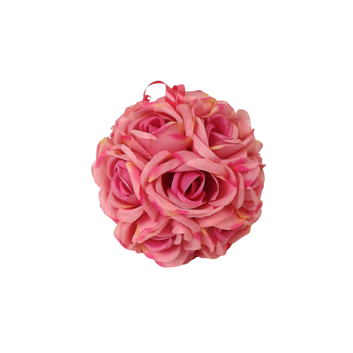 7" Rose Ball Hanger Pink