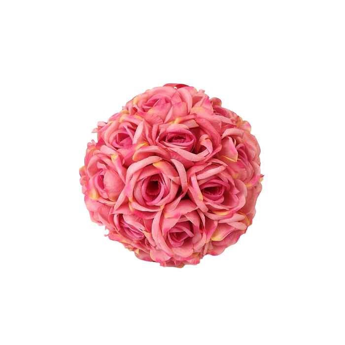 9" Rose Ball Hanger Pink