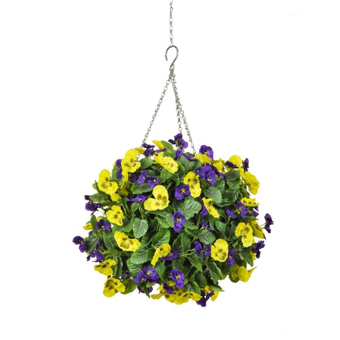 Pansy Hanging Basket Purple/Yellow (30cm Basket)