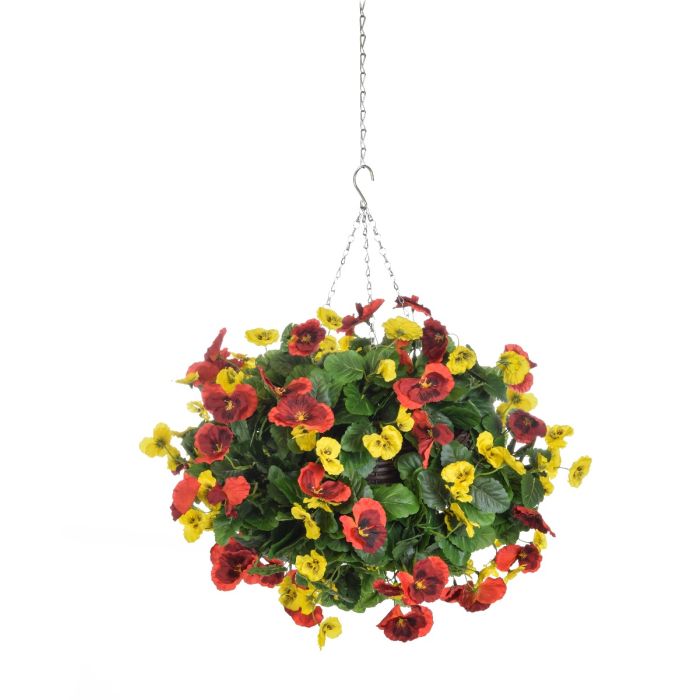 Pansy Hanging Basket Red/Yellow (30cm Basket)