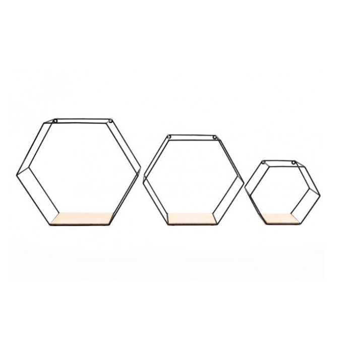 S/3 Hexagon Wall Shelves