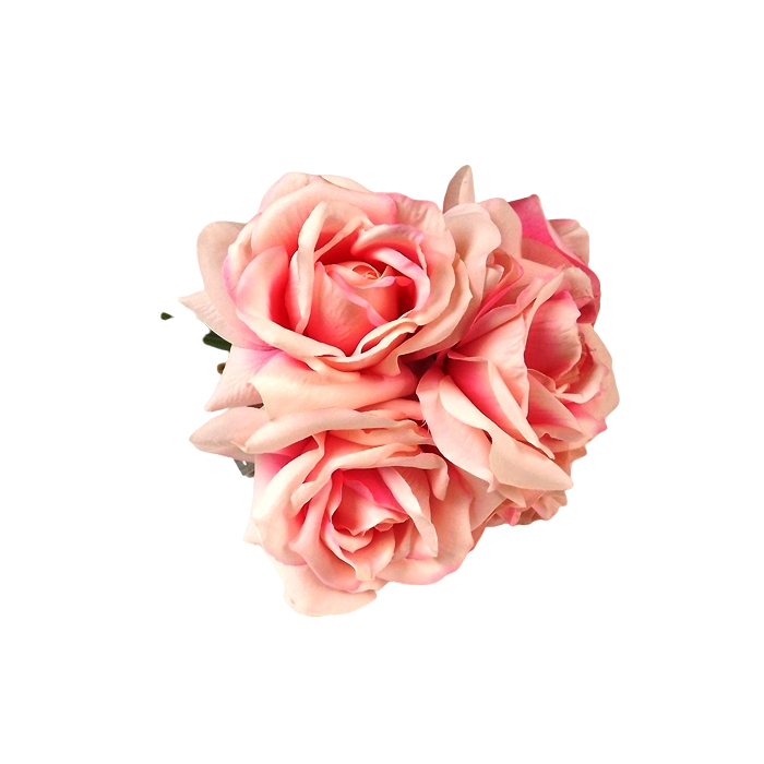 27cm Baby Pink Open Rose Posy
