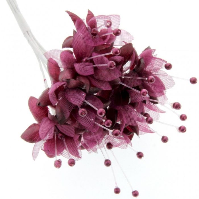 Pearled Babies Breath 6 Bunches Of 12 Stems Burgundy