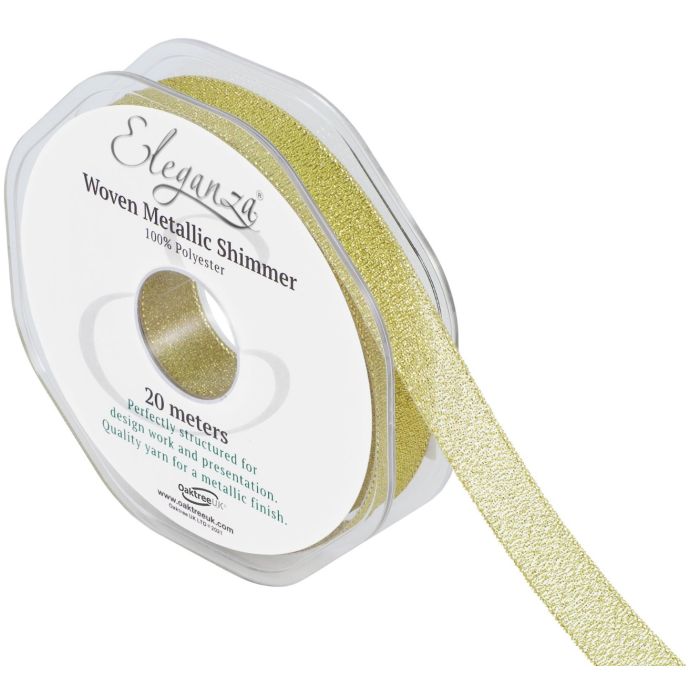 Eleganza Woven Metallic Shimmer Gold No.35 15mm x 20m