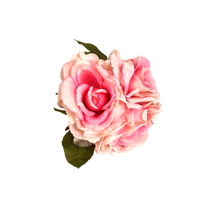 24cm Baby Pink Open Rose Posy