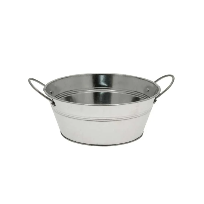 19cm (Diameter) Galvanised Round Bowl W/Ears