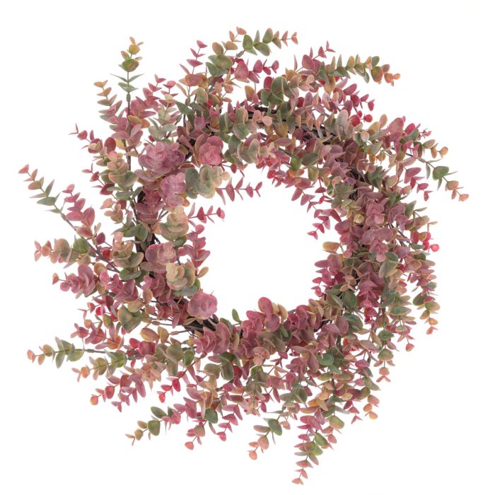 Eucalyptus Wreath 60cm Pink/Green