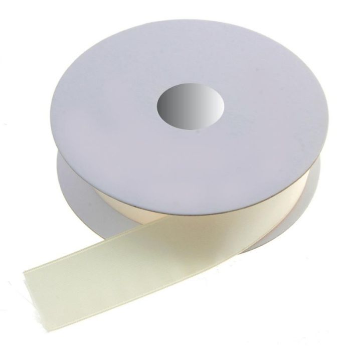 Double Face Satin 38mm x 20mtr Ivory