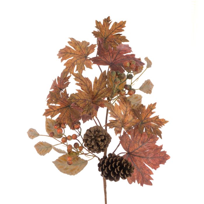 Autumn Maple Leaf Spray 91cm Brown