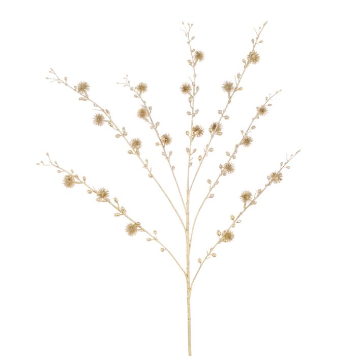 Metallic Thistle Spray 80cm Gold