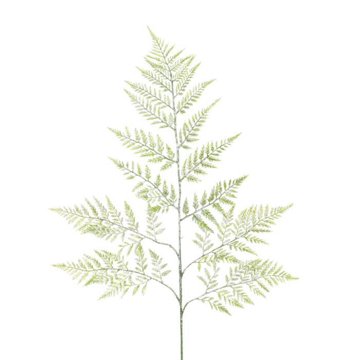 Sparkle Leather Fern Spray 78cm Green