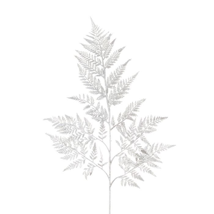 Sparkle Leather Fern Spray 78cm Silver