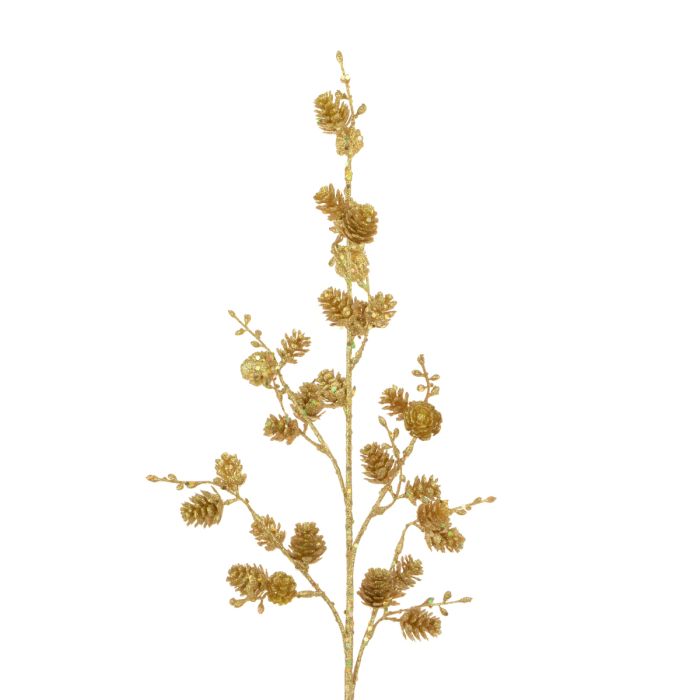 Sparkle Pine Cone Spray 75cm Gold