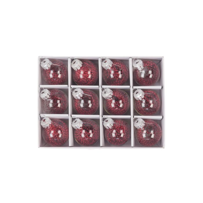 GLASS Mini Bauble Set 3cm Red