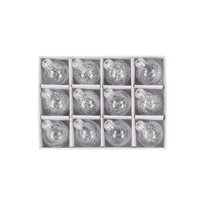 GLASS Mini Bauble Set 3cm Silver