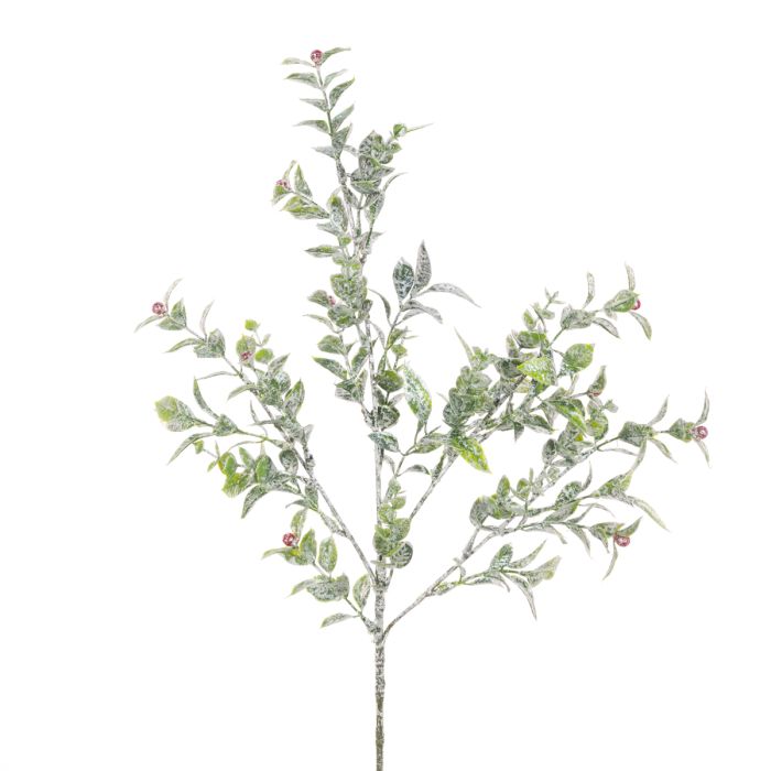 Sparkle Leaf Berry Spray 71cm Green/Red