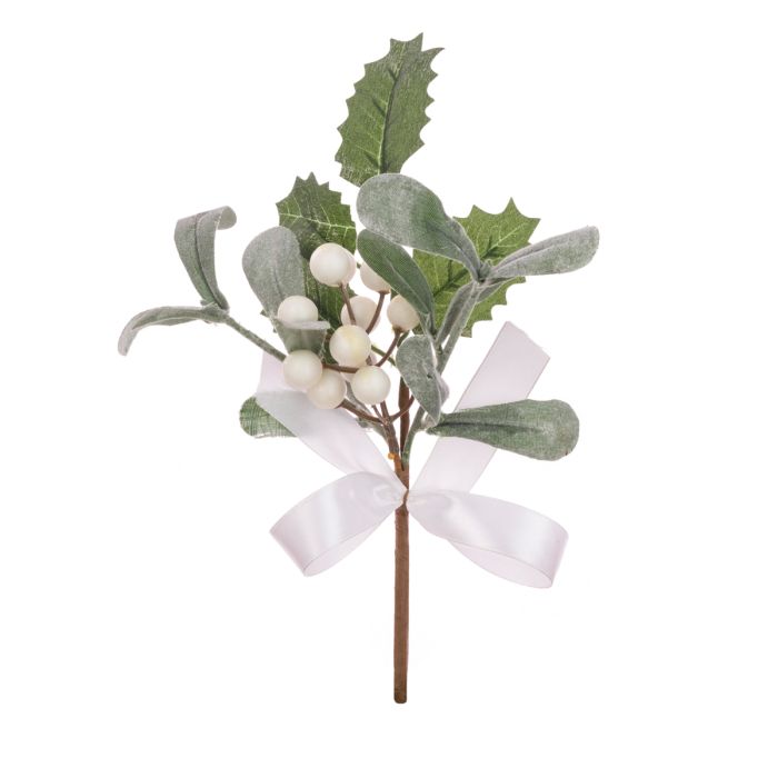 Snow Berry Mistletoe Pick 22cm