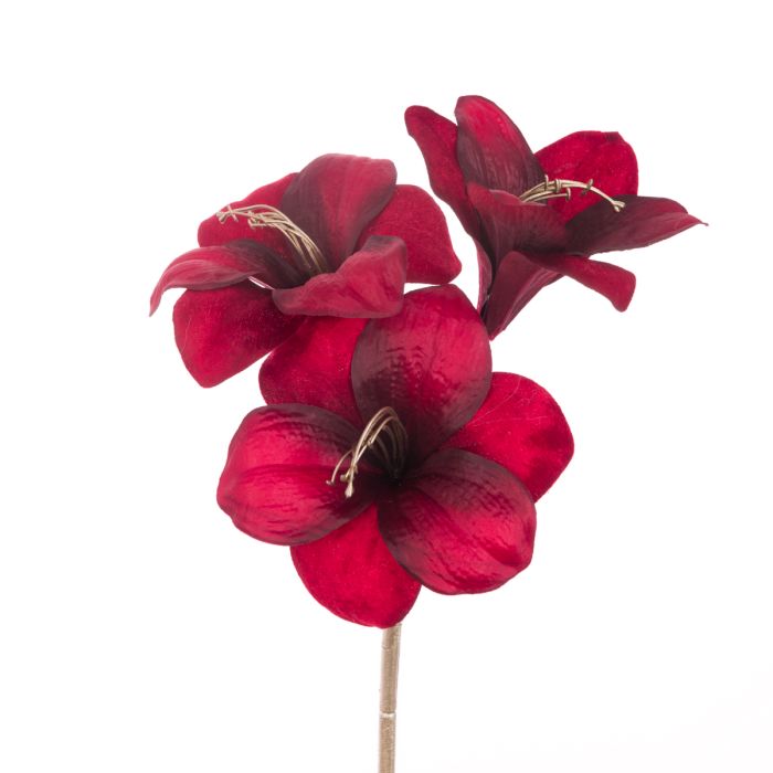 Amaryllis Spray Flower Dark Red 57cm