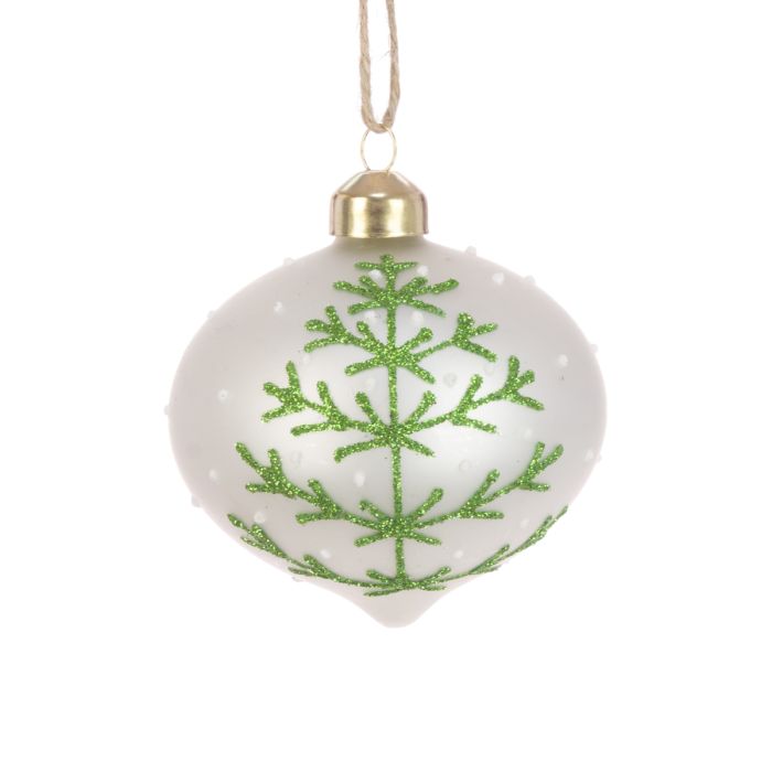 GLASS Maple Onion 8cm White/Green