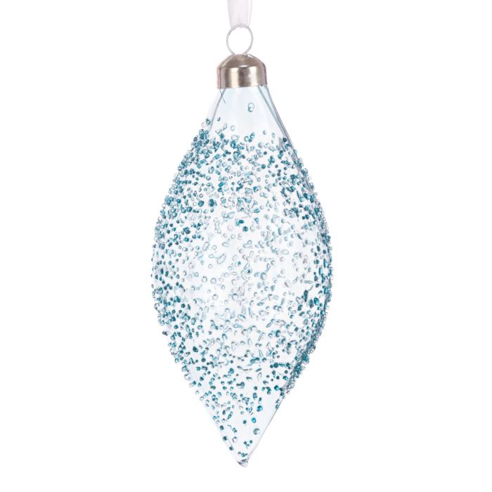 GLASS Rosalia Finial 13cm Turquoise