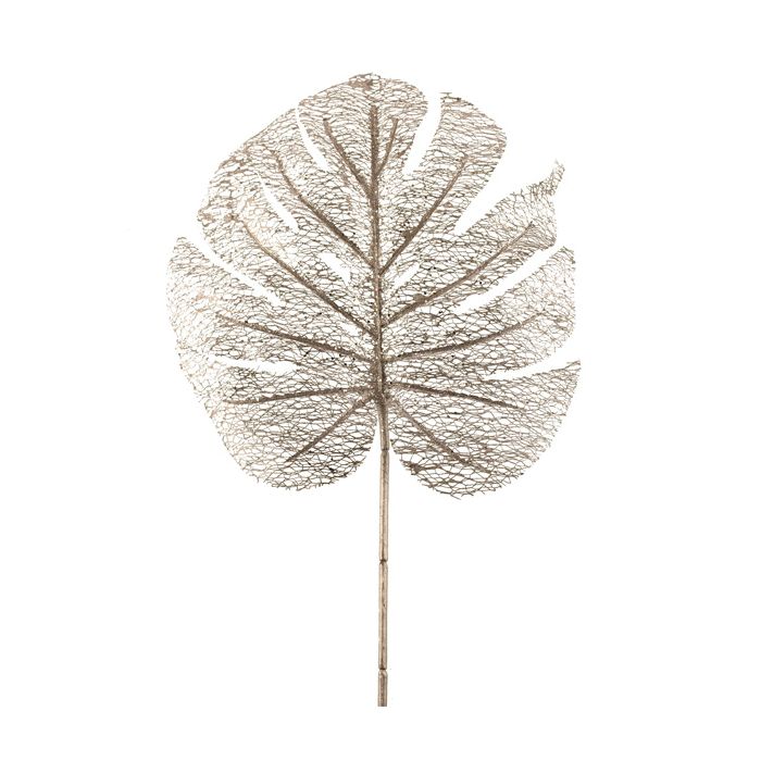 80cm Mesh Monstera Leaf Silver