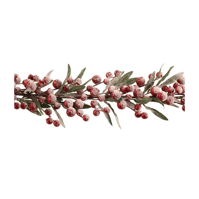 180cm Snowy Cranberry Gum Garland (WR) Snowy