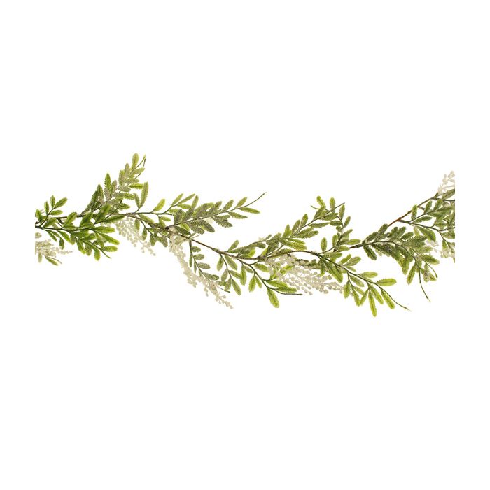 180cm Frosted Berberis Garland White