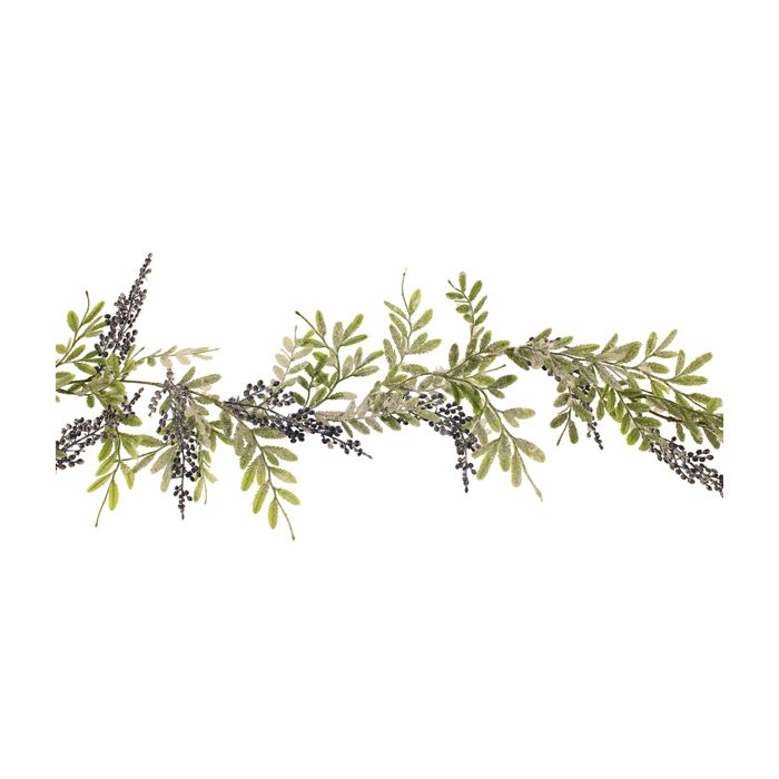 180cm Frosted Berberis Garland Blue