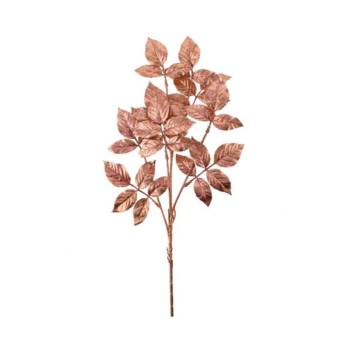 80cm Hornbeam Leaf Spray Pink