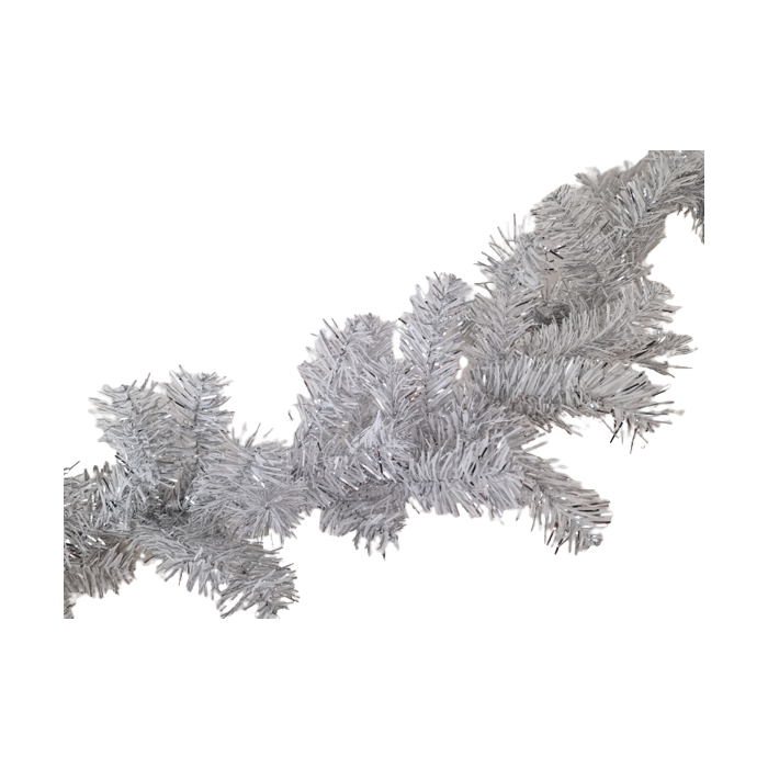 180cm Pine and Tinsel Garland Silver/White