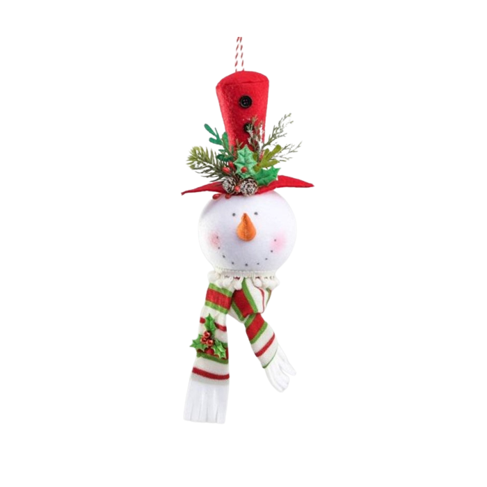 23cm Fabric Snowman Head Decoration