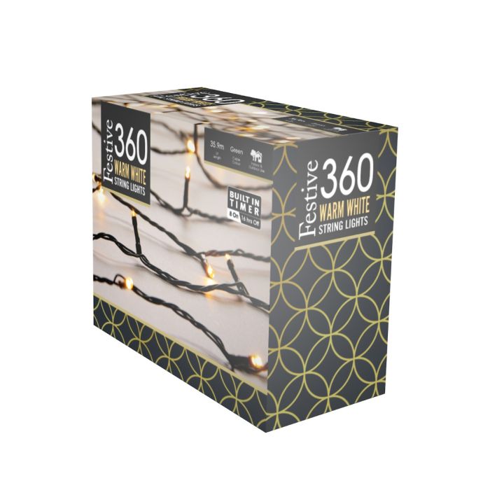 360 Multifunction Timer String Lights - Warm White