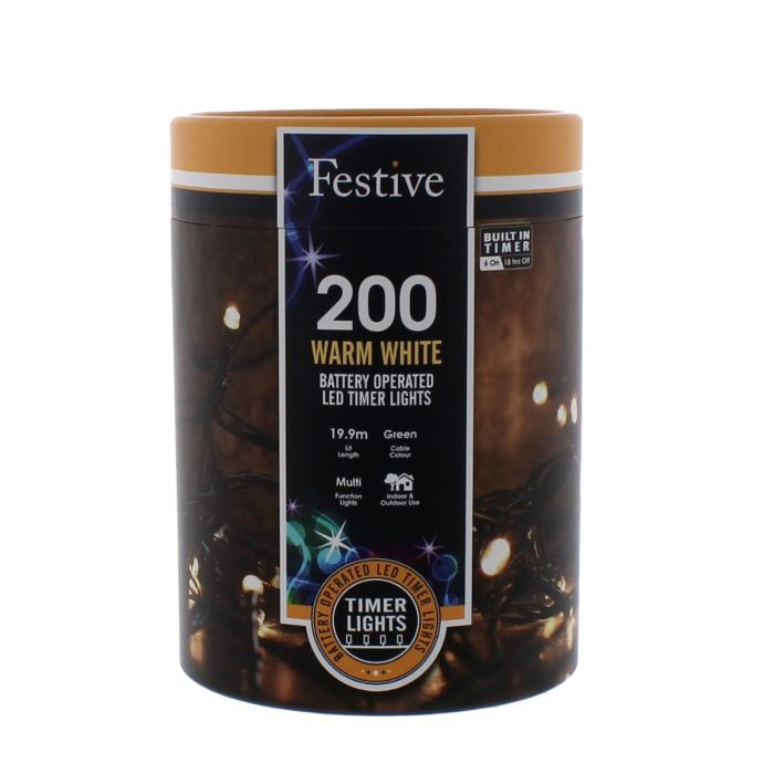 200 Bo Timer String Lights - Warm White