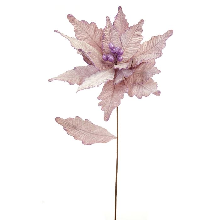 68cm Lilac Velvet Poinsettia Stem