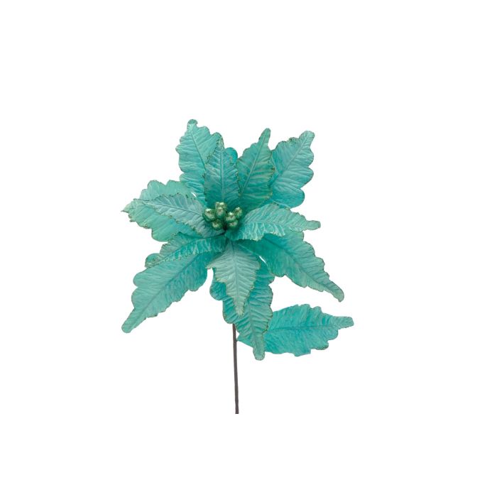 68cm Turquoise Blue Poinsettia Stem