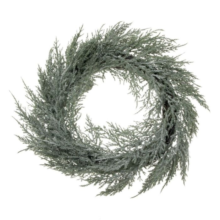Glittered Pine Wreath - Green (50cm diameter)