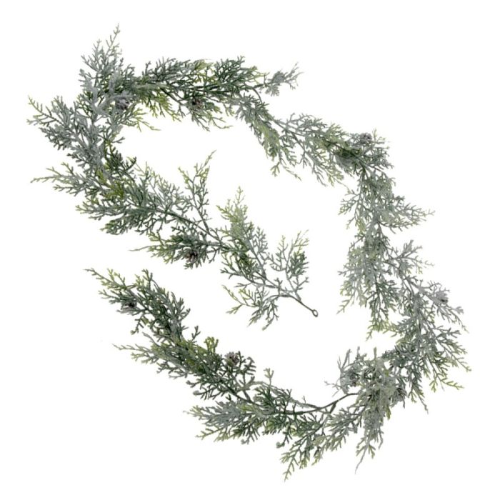 Glittered Pine Garland - Green (182cm long)