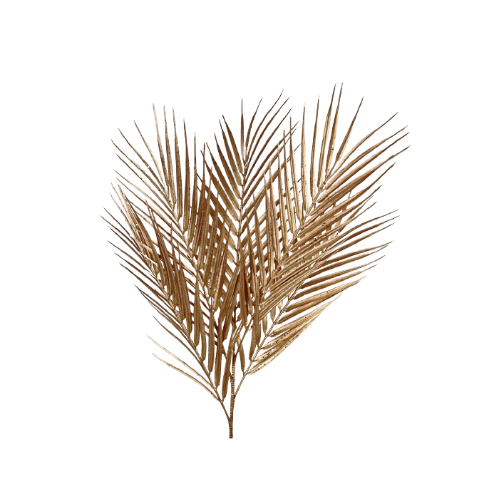 Glittered Areca Palm Spray - Gold (67cm long)