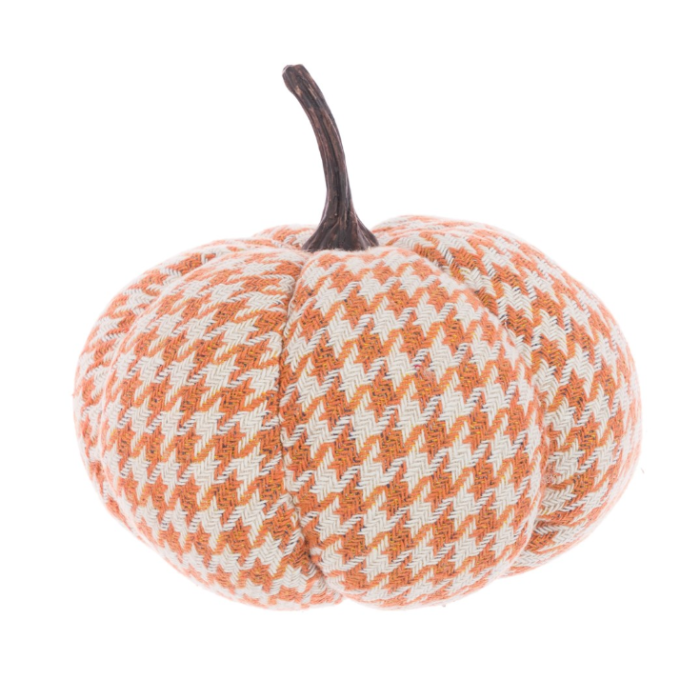 Fabric Houndstooth Pumpkin 20cm