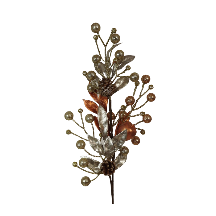 Champagne Pinecone/Apple Spray 75cm