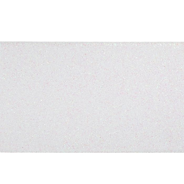 Eleganza Sparkle Wired Edge Ribbon 63mm x 9.1m White/Irr