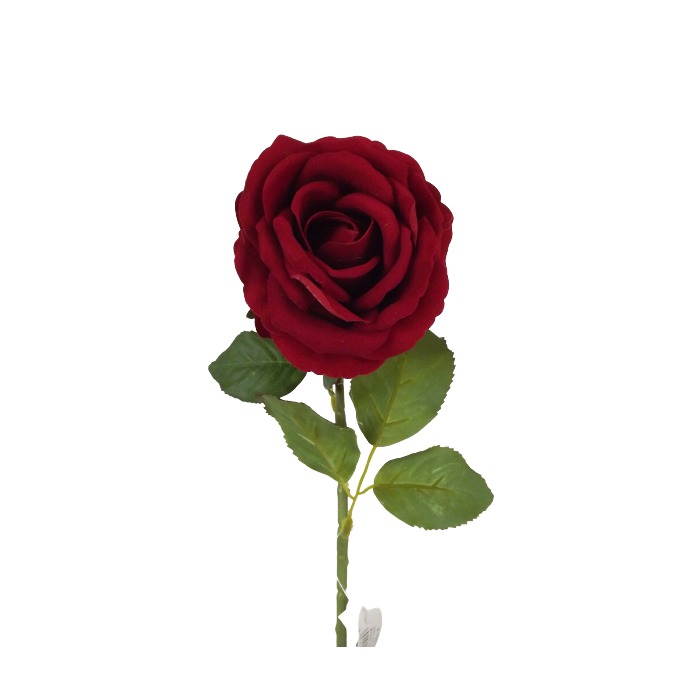 Single Red Velvet Rose Stem (66cm)