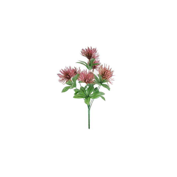 39cm Spider Chrysanthemum Bush Pink