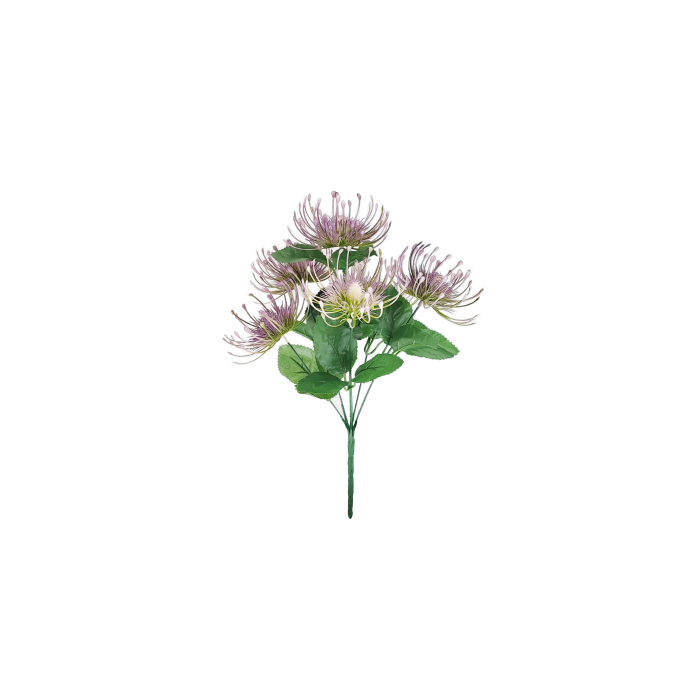 39cm Spider Chrysanthemum Bush Purple