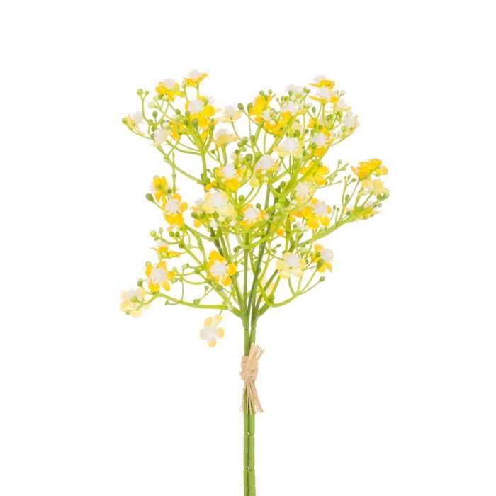 Gypsophilia Bouquet 29cm Yellow
