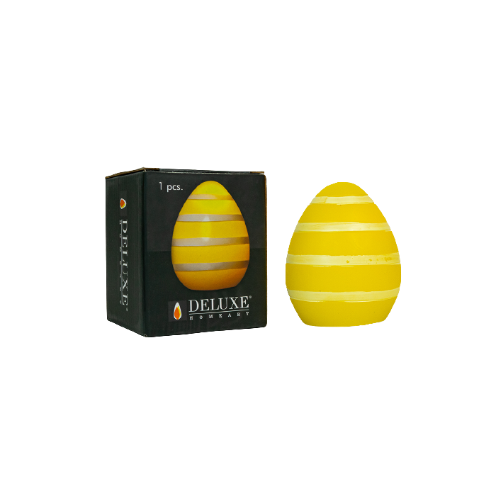 LED Easter Egg Yellow W/Stripes