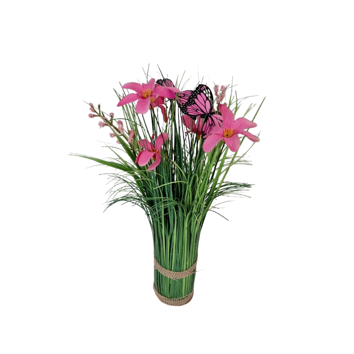 Butterfly Grass 35cm Pink
